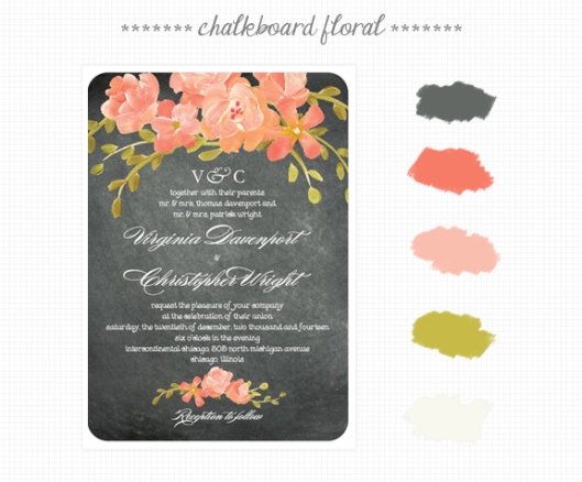Invite Inspirations: Chalkboard Floral