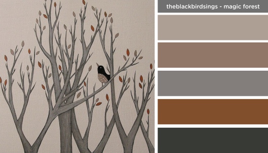 Art Inspired Palette: The Black Bird Sings-The Magic Forest